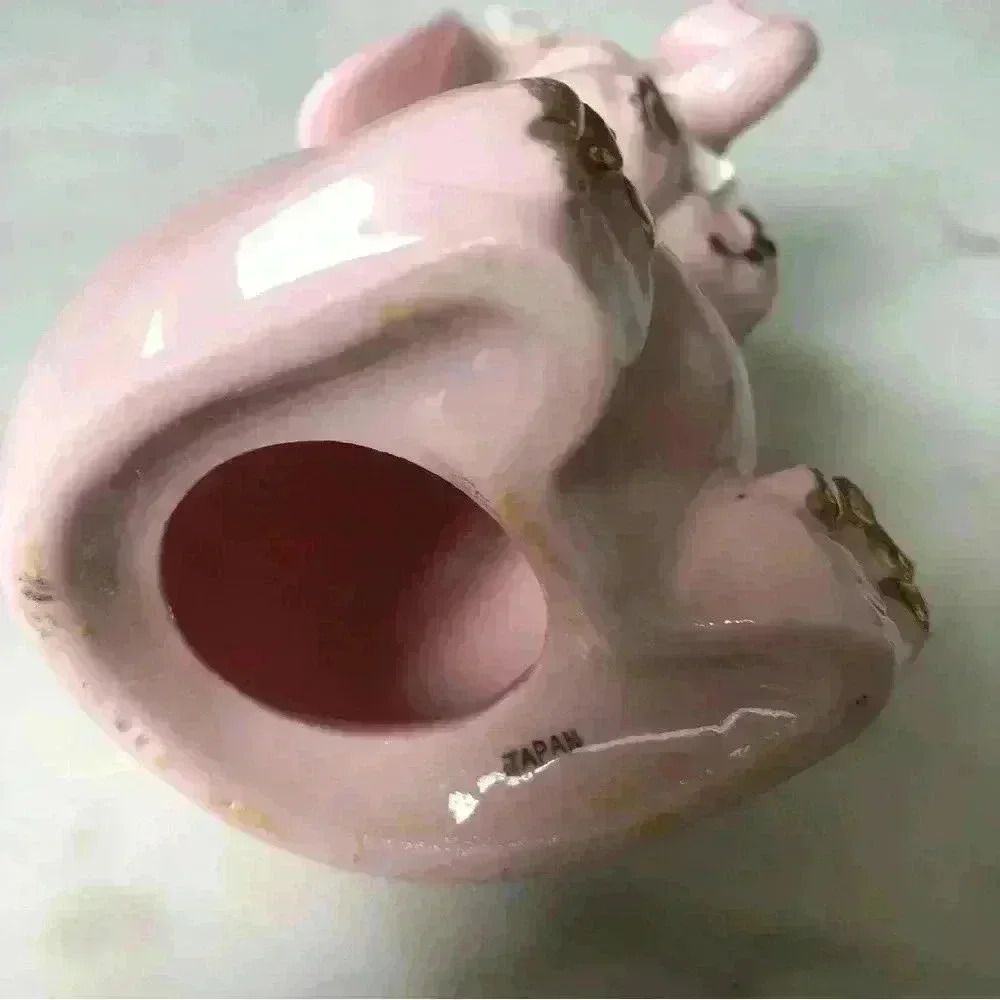 Vintage made  in Japan kitsch ceramic pink elephant coin bank - Picture 7 of 10